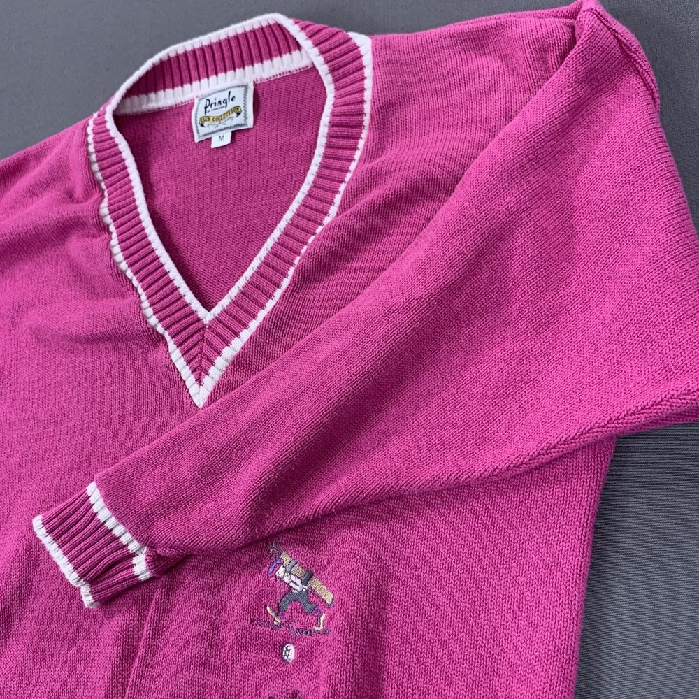 Vintage Pringle Of Scotland Sweater Mens Medium Golf‎ Club Collection 90s